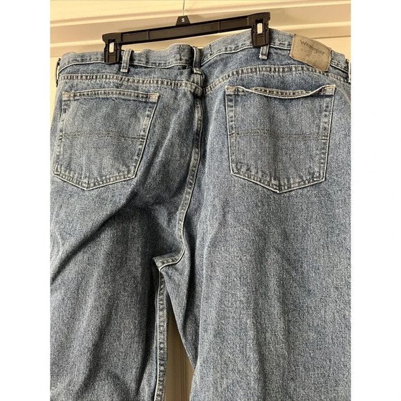Wrangler Mens Denim Jeans Actual 46X32 Pockets Workwear Blue Casual - Picture 6 of 11